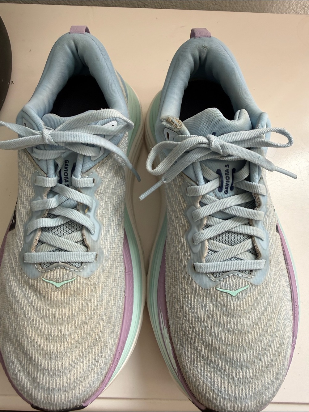 Hoka Gaviota 5 women size 8 Light Blue Running Sneakers with Mint & Purple - Picture 8 of 14